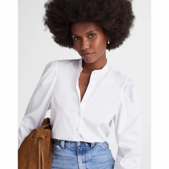 Madewell Tops - NWT! Madewell - Puff-Sleeve Button-Up Shirt - White - Size Extra Small (XS)